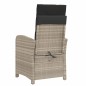vidaXL Gartensessel mit Fußteil Verstellbar Hellgrau Poly Rattan vidaXL Gartensessel mit Fußteil Verstellbar Hellgrau Poly Rattan