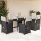 vidaXL 7-tlg. Garten-Essgruppe mit Kissen Schwarz Poly Rattan vidaXL 7-tlg. Garten-Essgruppe mit Kissen Schwarz Poly Rattan