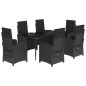 vidaXL 7-tlg. Garten-Essgruppe mit Kissen Schwarz Poly Rattan vidaXL 7-tlg. Garten-Essgruppe mit Kissen Schwarz Poly Rattan