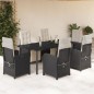 vidaXL 7-tlg. Garten-Essgruppe mit Kissen Schwarz Poly Rattan vidaXL 7-tlg. Garten-Essgruppe mit Kissen Schwarz Poly Rattan