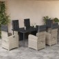 vidaXL 7-tlg. Garten-Essgruppe mit Kissen Hellgrau Poly Rattan vidaXL 7-tlg. Garten-Essgruppe mit Kissen Hellgrau Poly Rattan