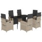 vidaXL 7-tlg. Garten-Essgruppe mit Kissen Hellgrau Poly Rattan vidaXL 7-tlg. Garten-Essgruppe mit Kissen Hellgrau Poly Rattan