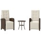 vidaXL 3-tlg. Bistro-Set mit Kissen Braun Poly Rattan vidaXL 3-tlg. Bistro-Set mit Kissen Braun Poly Rattan