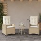 vidaXL 3-tlg. Bistro-Set mit Kissen Beige Poly Rattan vidaXL 3-tlg. Bistro-Set mit Kissen Beige Poly Rattan
