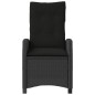 vidaXL Gartensessel Verstellbar mit Kissen Schwarz Poly Rattan vidaXL Gartensessel Verstellbar mit Kissen Schwarz Poly Rattan