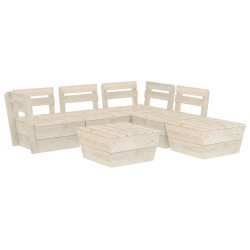 vidaXL 6-tlg. Garten-Paletten-Lounge-Set Imprägniertes Fichtenholz