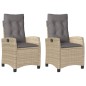 vidaXL Gartensessel Kissen 2Stk. Verstellbar Beigemischung Poly Rattan vidaXL Gartensessel Kissen 2Stk. Verstellbar Beigemischung Poly Rattan
