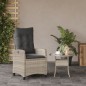vidaXL Gartensessel mit Kissen Verstellbar Hellgrau Poly Rattan vidaXL Gartensessel mit Kissen Verstellbar Hellgrau Poly Rattan