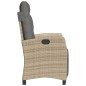 vidaXL Gartensessel mit Fußteil Verstellbar Beigemischung Poly Rattan vidaXL Gartensessel mit Fußteil Verstellbar Beigemischung Poly Rattan