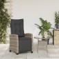 vidaXL Gartensessel mit Fußteil Verstellbar Grau Poly Rattan vidaXL Gartensessel mit Fußteil Verstellbar Grau Poly Rattan