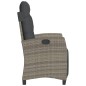 vidaXL Gartensessel mit Fußteil Verstellbar Grau Poly Rattan vidaXL Gartensessel mit Fußteil Verstellbar Grau Poly Rattan