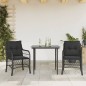 vidaXL 3-tlg. Bistro-Set mit Kissen Schwarz Poly Rattan vidaXL 3-tlg. Bistro-Set mit Kissen Schwarz Poly Rattan