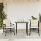 vidaXL 3-tlg. Bistro-Set mit Kissen Schwarz Poly Rattan vidaXL 3-tlg. Bistro-Set mit Kissen Schwarz Poly Rattan