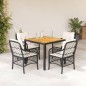 vidaXL 5-tlg. Garten-Essgruppe mit Kissen Schwarz Poly Rattan vidaXL 5-tlg. Garten-Essgruppe mit Kissen Schwarz Poly Rattan