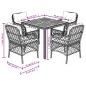 vidaXL 5-tlg. Garten-Essgruppe mit Kissen Schwarz Poly Rattan vidaXL 5-tlg. Garten-Essgruppe mit Kissen Schwarz Poly Rattan