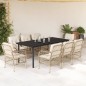 vidaXL 9-tlg. Garten-Essgruppe mit Kissen Beige Poly Rattan vidaXL 9-tlg. Garten-Essgruppe mit Kissen Beige Poly Rattan