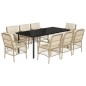 vidaXL 9-tlg. Garten-Essgruppe mit Kissen Beige Poly Rattan vidaXL 9-tlg. Garten-Essgruppe mit Kissen Beige Poly Rattan