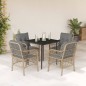 vidaXL 5-tlg. Garten-Essgruppe mit Kissen Beigemischung Poly Rattan vidaXL 5-tlg. Garten-Essgruppe mit Kissen Beigemischung Poly Rattan