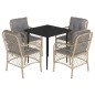 vidaXL 5-tlg. Garten-Essgruppe mit Kissen Beigemischung Poly Rattan vidaXL 5-tlg. Garten-Essgruppe mit Kissen Beigemischung Poly Rattan