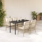 vidaXL 5-tlg. Garten-Essgruppe mit Kissen Beige Poly Rattan vidaXL 5-tlg. Garten-Essgruppe mit Kissen Beige Poly Rattan