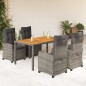 vidaXL 5-tlg. Garten-Essgruppe mit Kissen Grau Poly Rattan vidaXL 5-tlg. Garten-Essgruppe mit Kissen Grau Poly Rattan