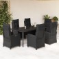 vidaXL 7-tlg. Garten-Essgruppe mit Kissen Schwarz Poly Rattan vidaXL 7-tlg. Garten-Essgruppe mit Kissen Schwarz Poly Rattan