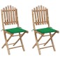 Klappbare Gartenstühle 2 Stk. mit Kissen Bambus Klappbare Gartenstühle 2 Stk. mit Kissen Bambus