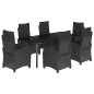 vidaXL 7-tlg. Garten-Essgruppe mit Kissen Schwarz Poly Rattan vidaXL 7-tlg. Garten-Essgruppe mit Kissen Schwarz Poly Rattan
