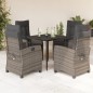 vidaXL 5-tlg. Garten-Essgruppe mit Kissen Grau Poly Rattan vidaXL 5-tlg. Garten-Essgruppe mit Kissen Grau Poly Rattan