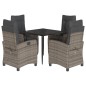 vidaXL 5-tlg. Garten-Essgruppe mit Kissen Grau Poly Rattan vidaXL 5-tlg. Garten-Essgruppe mit Kissen Grau Poly Rattan