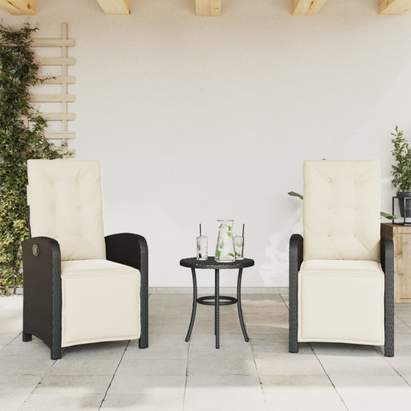 vidaXL Gartensessel mit Fußteil 2 Stk. Verstellbar Schwarz Poly Rattan vidaXL Gartensessel mit Fußteil 2 Stk. Verstellbar Schwarz Poly Rattan