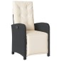 vidaXL Gartensessel mit Fußteil 2 Stk. Verstellbar Schwarz Poly Rattan vidaXL Gartensessel mit Fußteil 2 Stk. Verstellbar Schwarz Poly Rattan