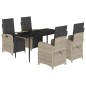 vidaXL 5-tlg. Garten-Essgruppe mit Kissen Hellgrau Poly Rattan vidaXL 5-tlg. Garten-Essgruppe mit Kissen Hellgrau Poly Rattan