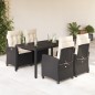vidaXL 5-tlg. Garten-Essgruppe mit Kissen Schwarz Poly Rattan vidaXL 5-tlg. Garten-Essgruppe mit Kissen Schwarz Poly Rattan