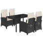 vidaXL 5-tlg. Garten-Essgruppe mit Kissen Schwarz Poly Rattan vidaXL 5-tlg. Garten-Essgruppe mit Kissen Schwarz Poly Rattan