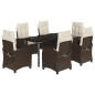 vidaXL 7-tlg. Garten-Essgruppe mit Kissen Braun Poly Rattan vidaXL 7-tlg. Garten-Essgruppe mit Kissen Braun Poly Rattan
