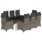 vidaXL 9-tlg. Garten-Essgruppe mit Kissen Grau Poly Rattan vidaXL 9-tlg. Garten-Essgruppe mit Kissen Grau Poly Rattan