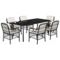 vidaXL 7-tlg. Garten-Essgruppe mit Kissen Schwarz Poly Rattan vidaXL 7-tlg. Garten-Essgruppe mit Kissen Schwarz Poly Rattan