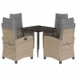 vidaXL 5-tlg. Garten-Essgruppe mit Kissen Beigemischung Poly Rattan vidaXL 5-tlg. Garten-Essgruppe mit Kissen Beigemischung Poly Rattan