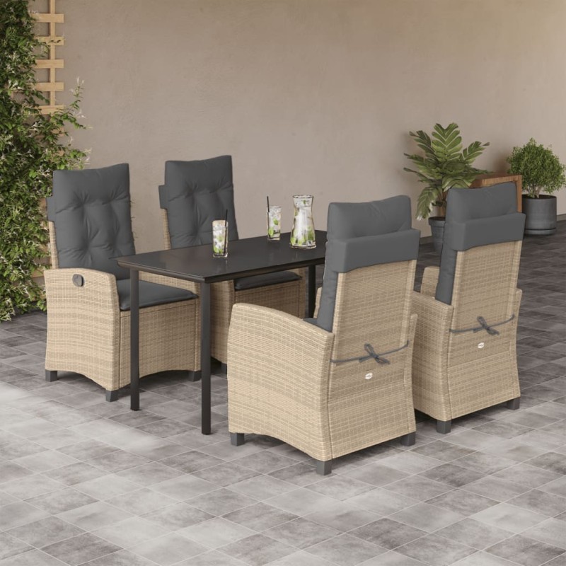 vidaXL 5-tlg. Garten-Essgruppe mit Kissen Beigemischung Poly Rattan vidaXL 5-tlg. Garten-Essgruppe mit Kissen Beigemischung Poly Rattan