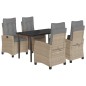vidaXL 5-tlg. Garten-Essgruppe mit Kissen Beigemischung Poly Rattan vidaXL 5-tlg. Garten-Essgruppe mit Kissen Beigemischung Poly Rattan