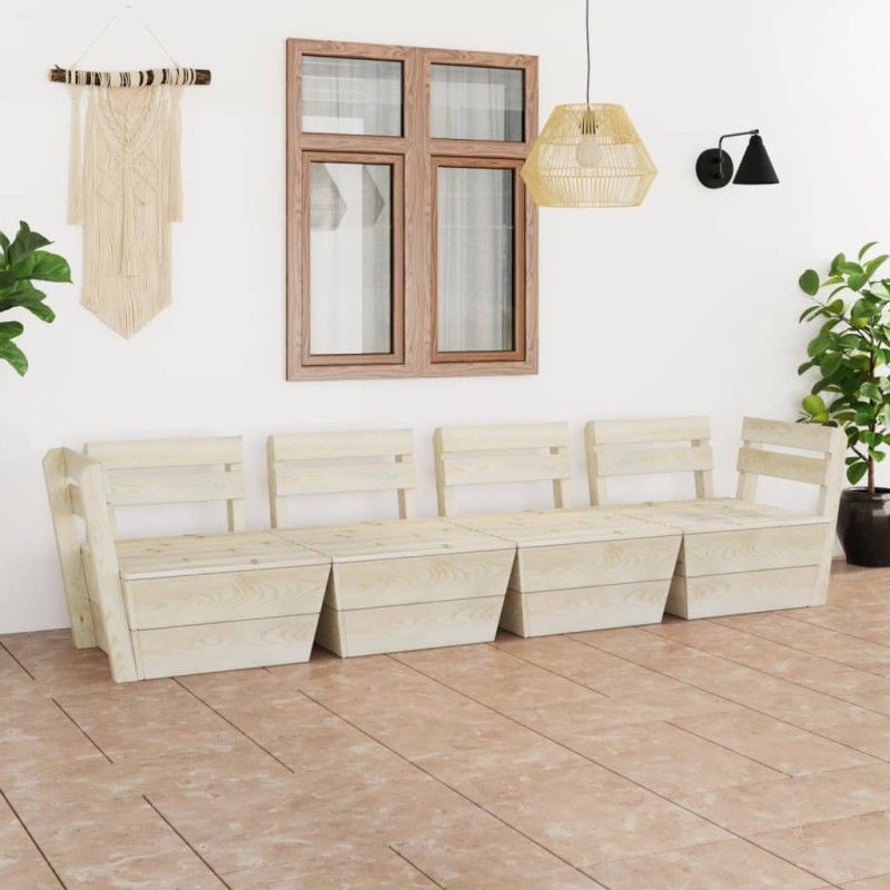 Garten-Palettensofa 4-Sitzer Imprägniertes Fichtenholz Garten-Palettensofa 4-Sitzer Imprägniertes Fichtenholz