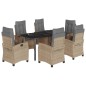 vidaXL 7-tlg. Garten-Essgruppe mit Kissen Beigemischung Poly Rattan vidaXL 7-tlg. Garten-Essgruppe mit Kissen Beigemischung Poly Rattan