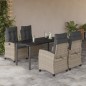 vidaXL 5-tlg. Garten-Essgruppe mit Kissen Hellgrau Poly Rattan vidaXL 5-tlg. Garten-Essgruppe mit Kissen Hellgrau Poly Rattan