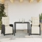 vidaXL 3-tlg. Garten-Essgruppe mit Kissen Schwarz Poly Rattan vidaXL 3-tlg. Garten-Essgruppe mit Kissen Schwarz Poly Rattan