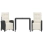 vidaXL 3-tlg. Garten-Essgruppe mit Kissen Schwarz Poly Rattan vidaXL 3-tlg. Garten-Essgruppe mit Kissen Schwarz Poly Rattan