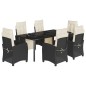 vidaXL 7-tlg. Garten-Essgruppe mit Kissen Schwarz Poly Rattan vidaXL 7-tlg. Garten-Essgruppe mit Kissen Schwarz Poly Rattan