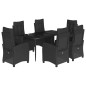 vidaXL 7-tlg. Garten-Essgruppe mit Kissen Schwarz Poly Rattan vidaXL 7-tlg. Garten-Essgruppe mit Kissen Schwarz Poly Rattan