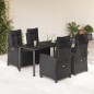 vidaXL 5-tlg. Garten-Essgruppe mit Kissen Schwarz Poly Rattan vidaXL 5-tlg. Garten-Essgruppe mit Kissen Schwarz Poly Rattan