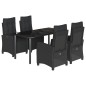 vidaXL 5-tlg. Garten-Essgruppe mit Kissen Schwarz Poly Rattan vidaXL 5-tlg. Garten-Essgruppe mit Kissen Schwarz Poly Rattan